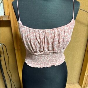 Fashion Nova Pink Floral Smocked Camisole